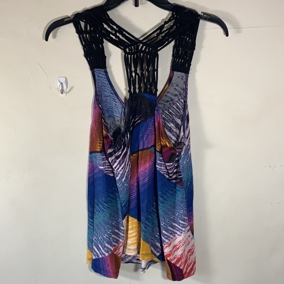 Lush racer back tank with black macrame straps S/M - Picture 5 of 6